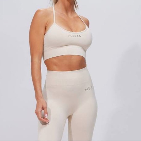 Hera x Hero Women's Seamless X Back Sports Bra in Pink /White Color NWT - Picture 5 of 9